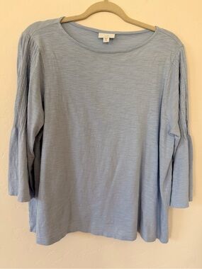 J. Jill Light Blue Women’s Long Sleeve Scoop Neck Blouse Size XL Petite